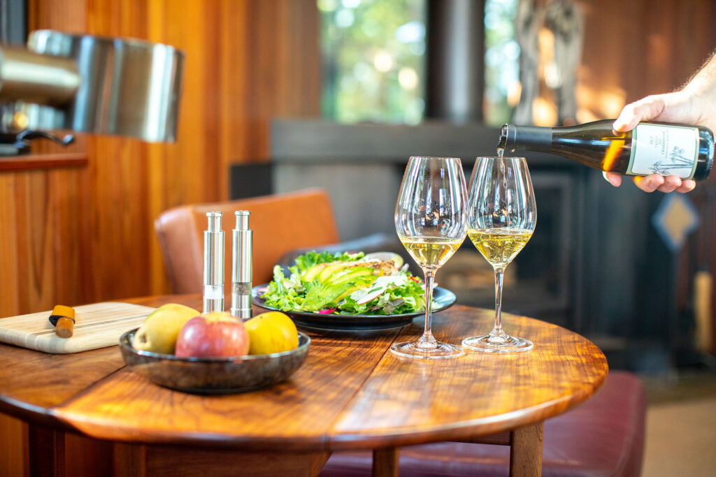In-room wine at Post Ranch Inn in Big Sur, California