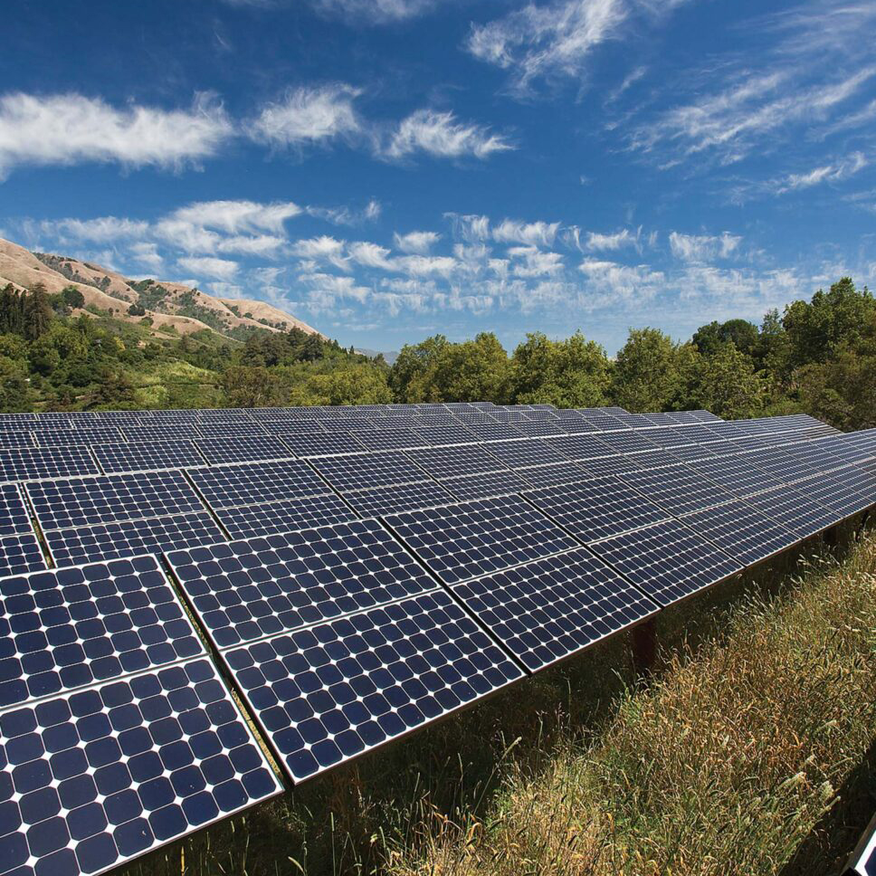 Solar panels at Post Ranch Inn in Big Sur, California