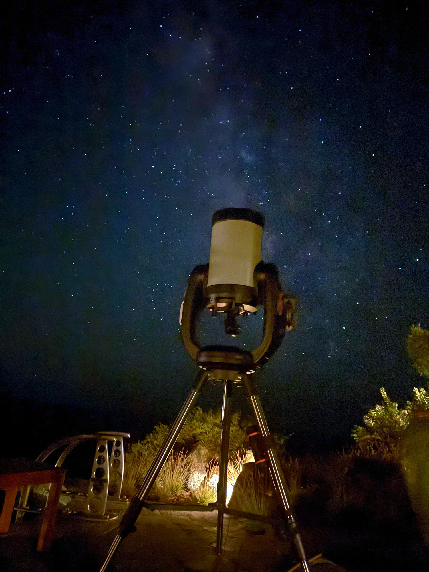 telescope with the big sur sky above